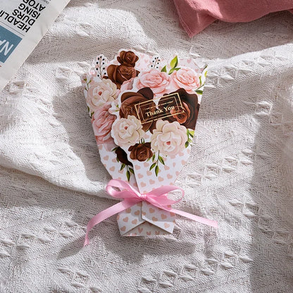 Lovely Greeting Card with 3D Carnation Floral Pop-Up