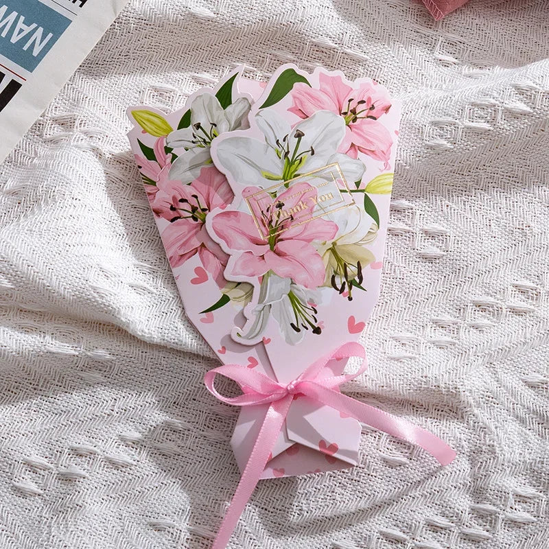 Lovely Greeting Card with 3D Carnation Floral Pop-Up