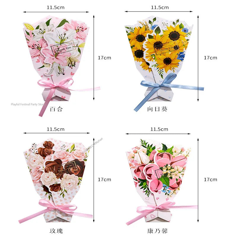 Lovely Greeting Card with 3D Carnation Floral Pop-Up