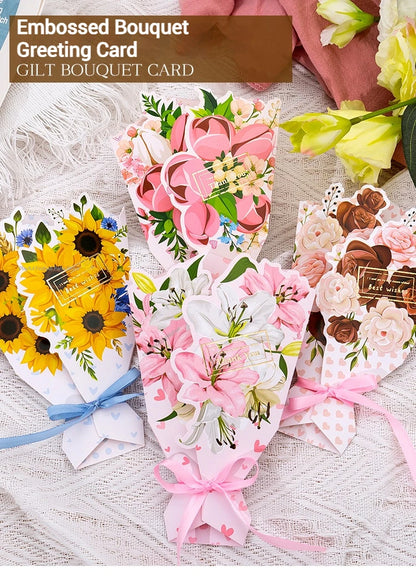 Lovely Greeting Card with 3D Carnation Floral Pop-Up